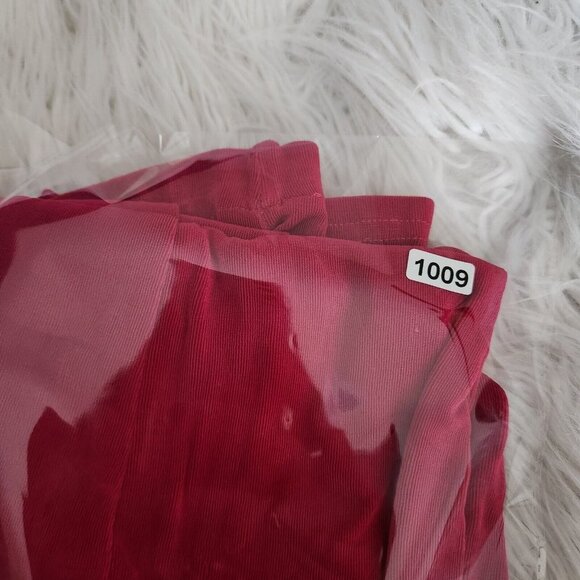 Vintage Womens Slinky Pants Size Large Red Vertical Textured Knit Palazzo Pants - Picture 9 of 9